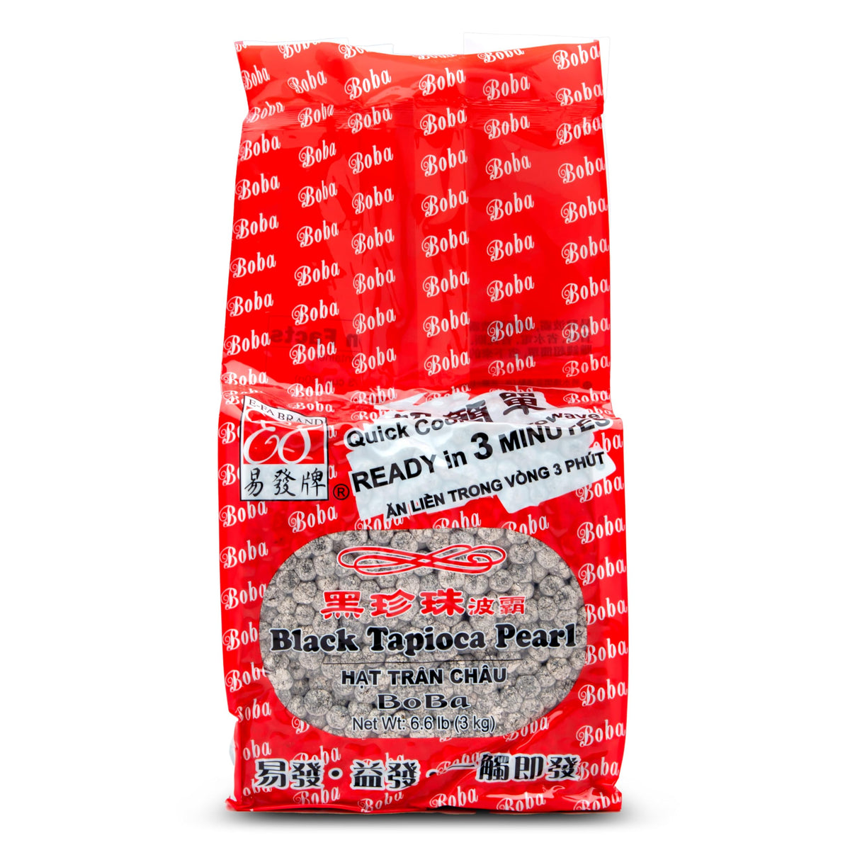 E-FA BRAND Black Tapioca Pearls (Boba) – Quick 3-Min Microwave Ready, Halal Certified, 6.6 lb