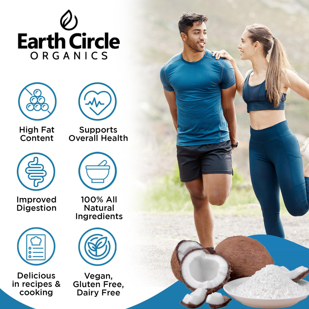 Earth Circle Organics Organic Coconut Milk Powder – Dairy-Free Keto Creamer (1 lb)