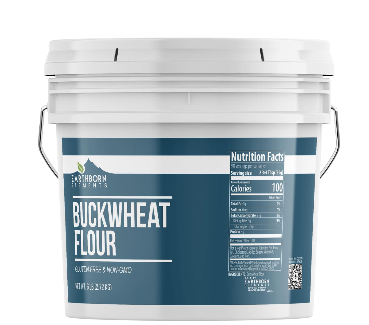 Earthborn Elements Buckwheat Flour – 1 Gallon Bulk, Gluten-Free Baking