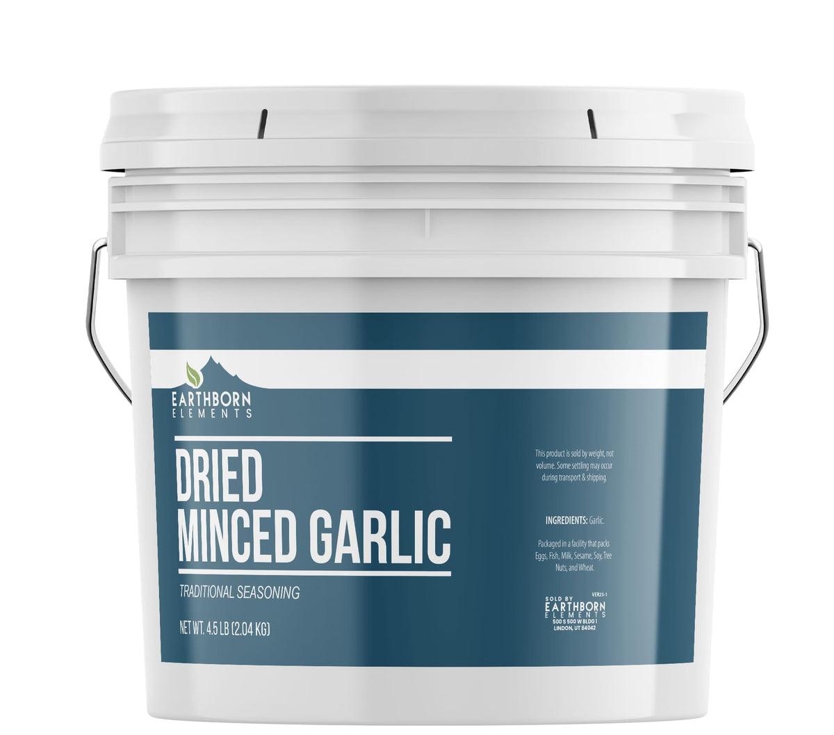 Earthborn Elements Dried Minced Garlic – 72 oz Bulk Bucket | Pure & USA-Packed