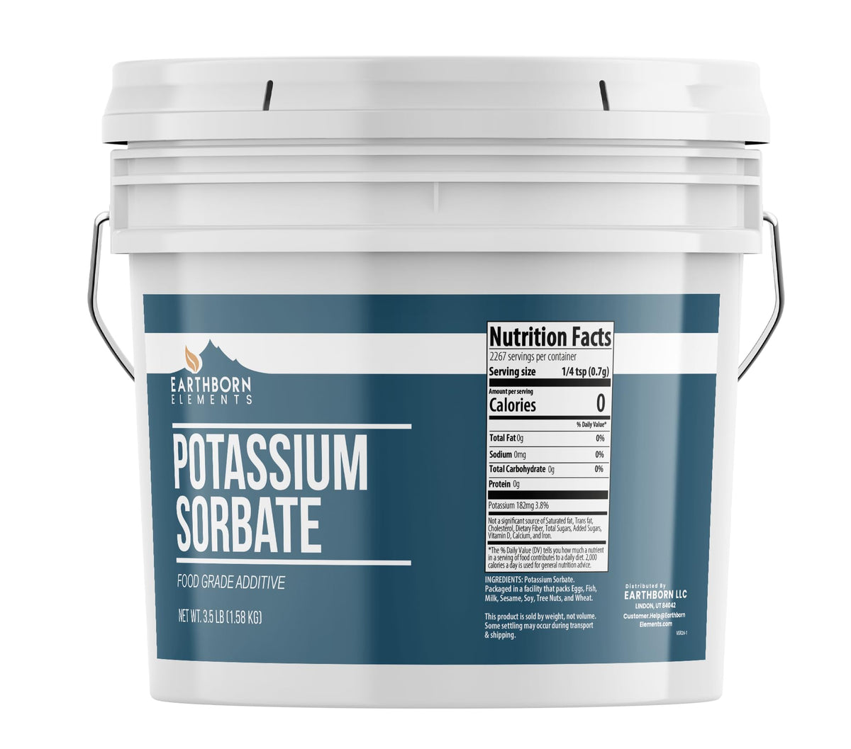 Earthborn Elements Potassium Sorbate 1 Gallon – Additive & Preservative for Homebrewing & Winemaking (3.5 lb)