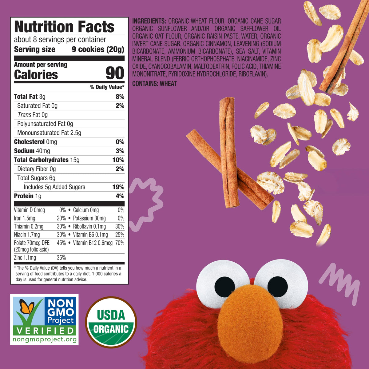 Earth's Best Organic Letter of the Day Cookies for Toddlers – Oatmeal Cinnamon, 5.3 oz Box (Pack of 6)