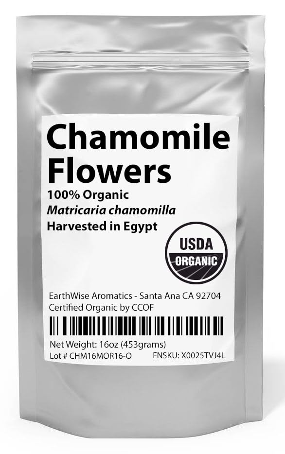EarthWise Aromatics Organic Chamomile Flowers - 1 lb Loose-Leaf Herbal Tea