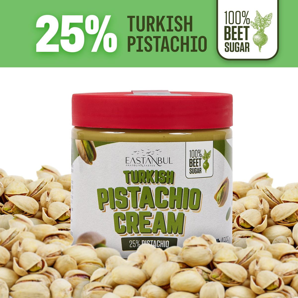 Eastanbul Pistachio Cream 1.25lb – Turkish Pistachio Butter, No Palm Oil