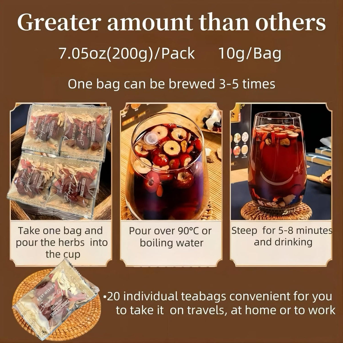 Eastrue Ginger Goji Berry Tea - Caffeine Free Herbal Blend for Women & Pregnancy Support