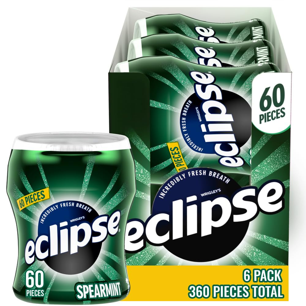 Eclipse Spearmint Sugar-Free Gum – 6-Pack, 60-Piece Bottles