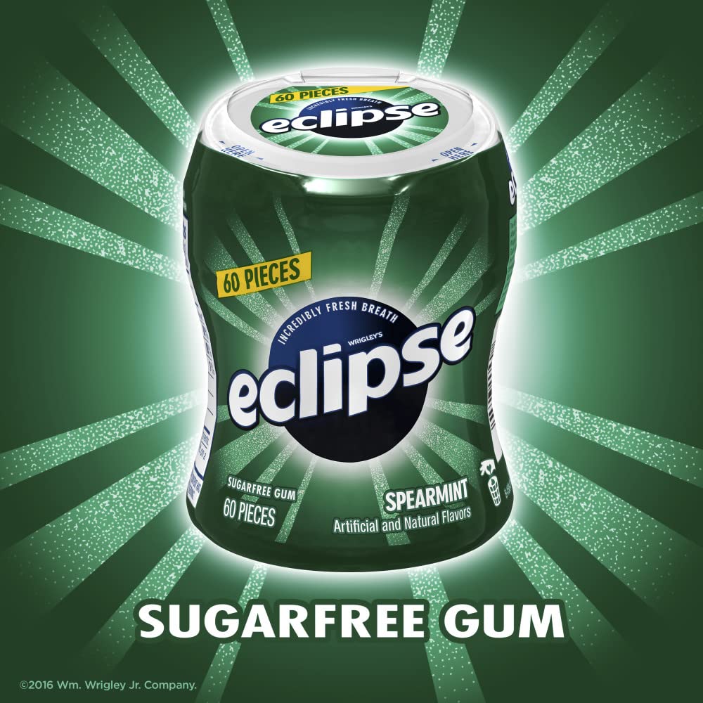 Eclipse Spearmint Sugar-Free Gum – 6-Pack, 60-Piece Bottles