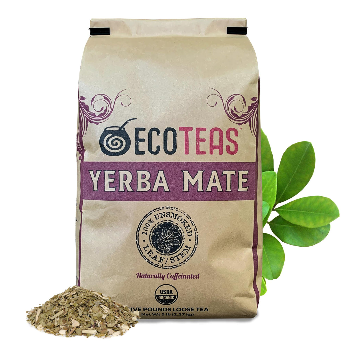 ECOTEAS Organic Yerba Mate Loose Leaf Tea – Unsmoked Detox & Natural Energy