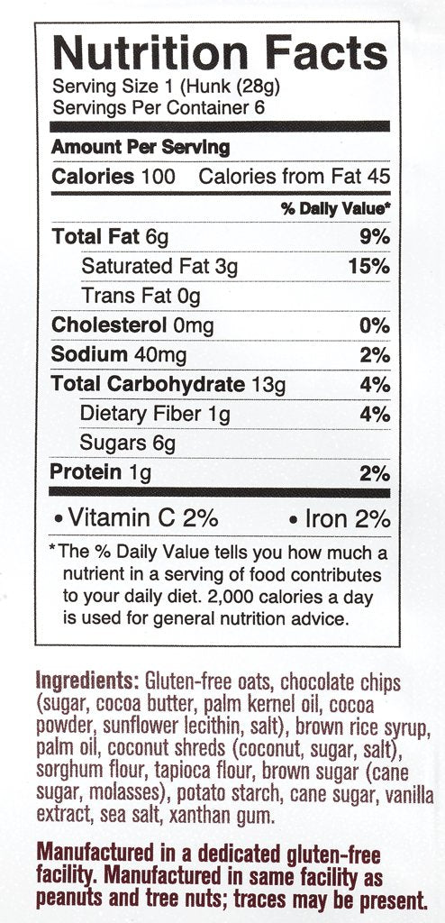Heavenly Hunks Oatmeal Cookies - On-The-Go Breakfast & Snack Bars (Oatmeal Chocolate Chip, 6 oz bag - 6 Pack) | E&C's Snacks