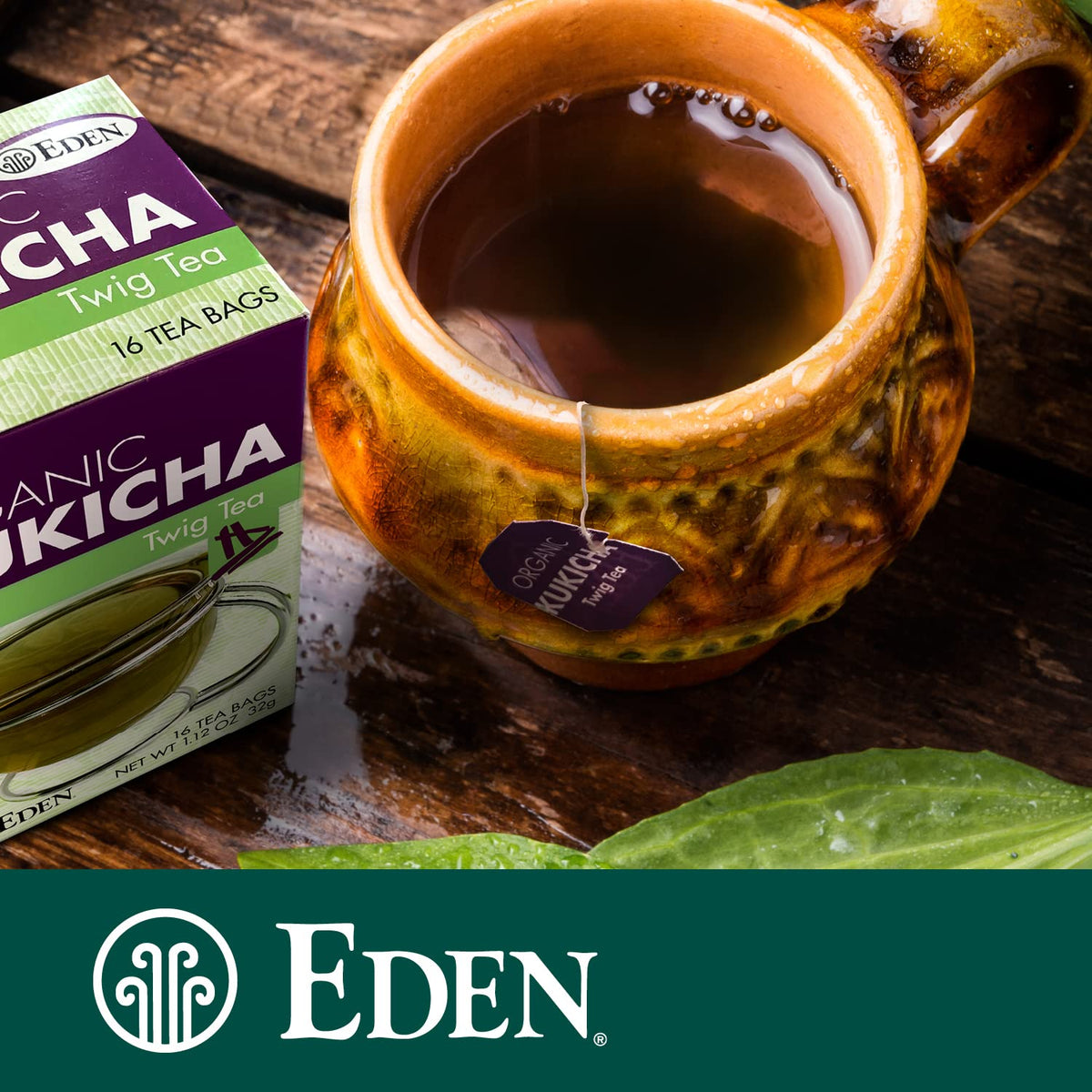 Eden Kukicha Organic Roasted Twig Tea – Low Caffeine, 12-Box Pack