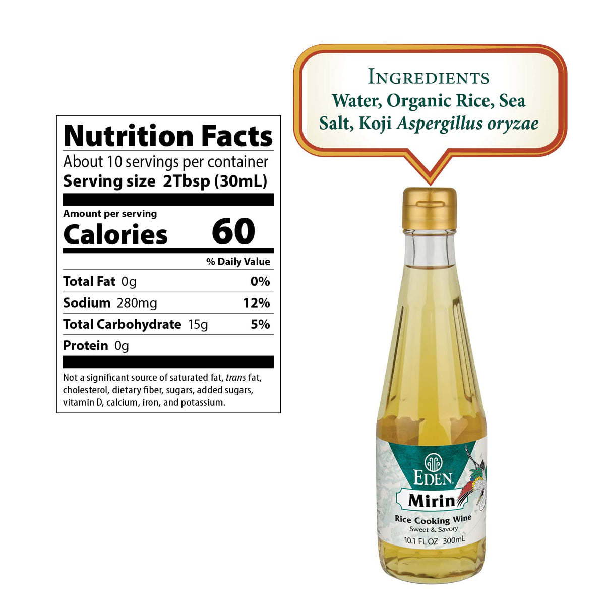 Eden Mirin Rice Cooking Wine 10.1 oz – 3 Pack | Traditionally Koji Brewed, All Natural