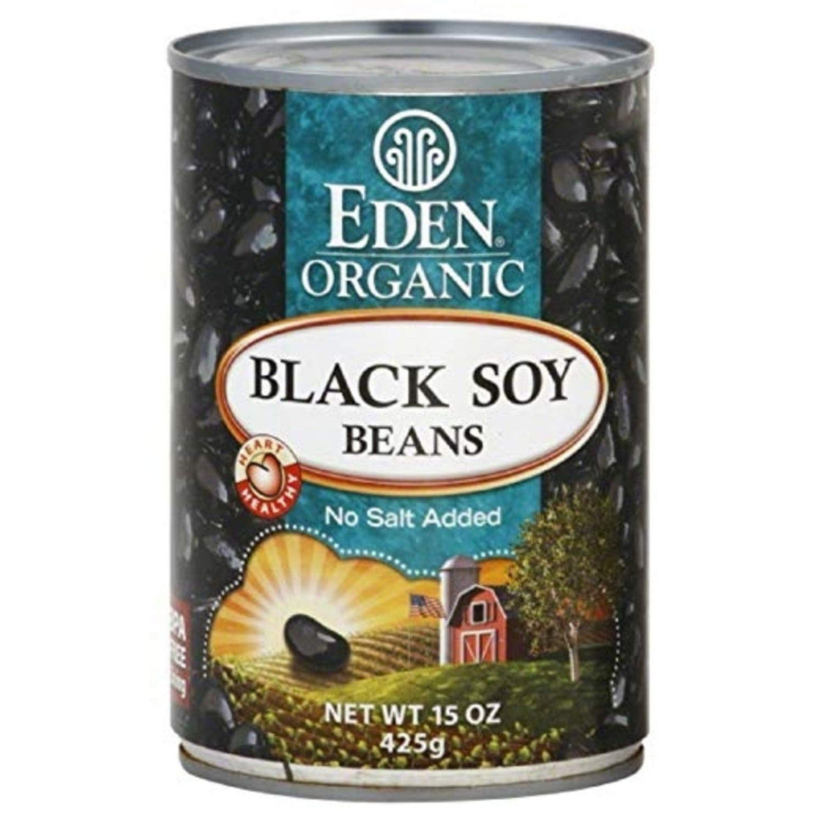 Eden Organic Black Soybeans | 15 oz Can (6-Pack) – Complete Plant Protein, Low Sodium, Gluten Free