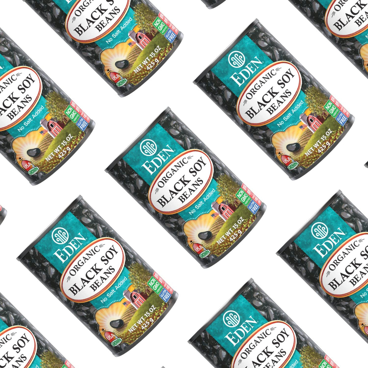 Eden Organic Black Soybeans | 15 oz Can (6-Pack) – Complete Plant Protein, Low Sodium, Gluten Free