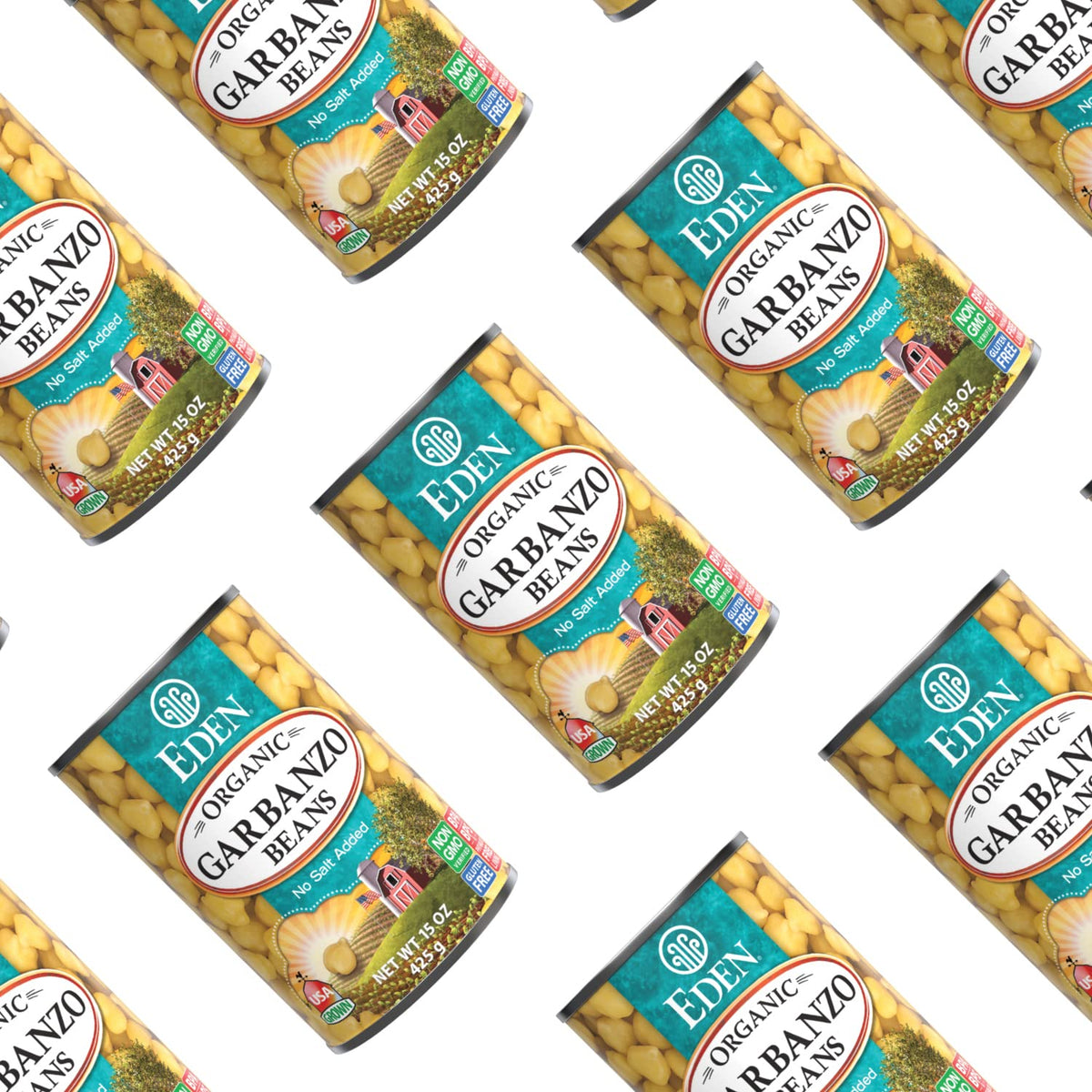 Eden Organic Garbanzo Beans (Chickpeas) 15 oz Can — No Salt Added, 12-Pack, Gluten Free, Vegan