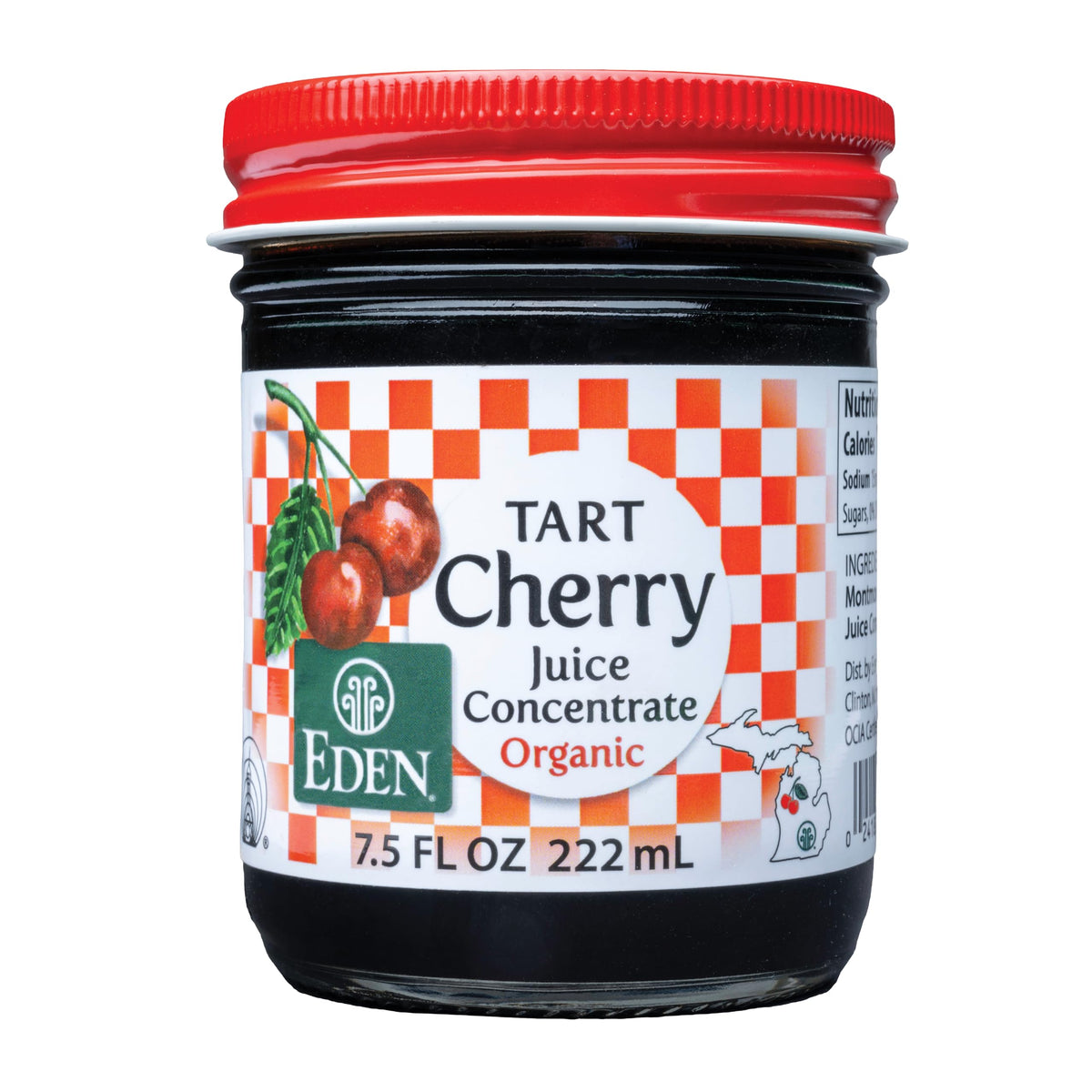 Eden Organic Montmorency Tart Cherry Juice Concentrate – 68 Brix, No Artificial Sugars, Michigan Cherries, 7.5 fl oz