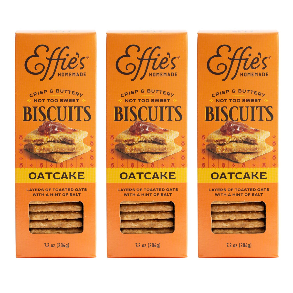 Effie's Homemade Biscuits Oatcakes 3 Pack — Crisp, Buttery Tea Biscuits