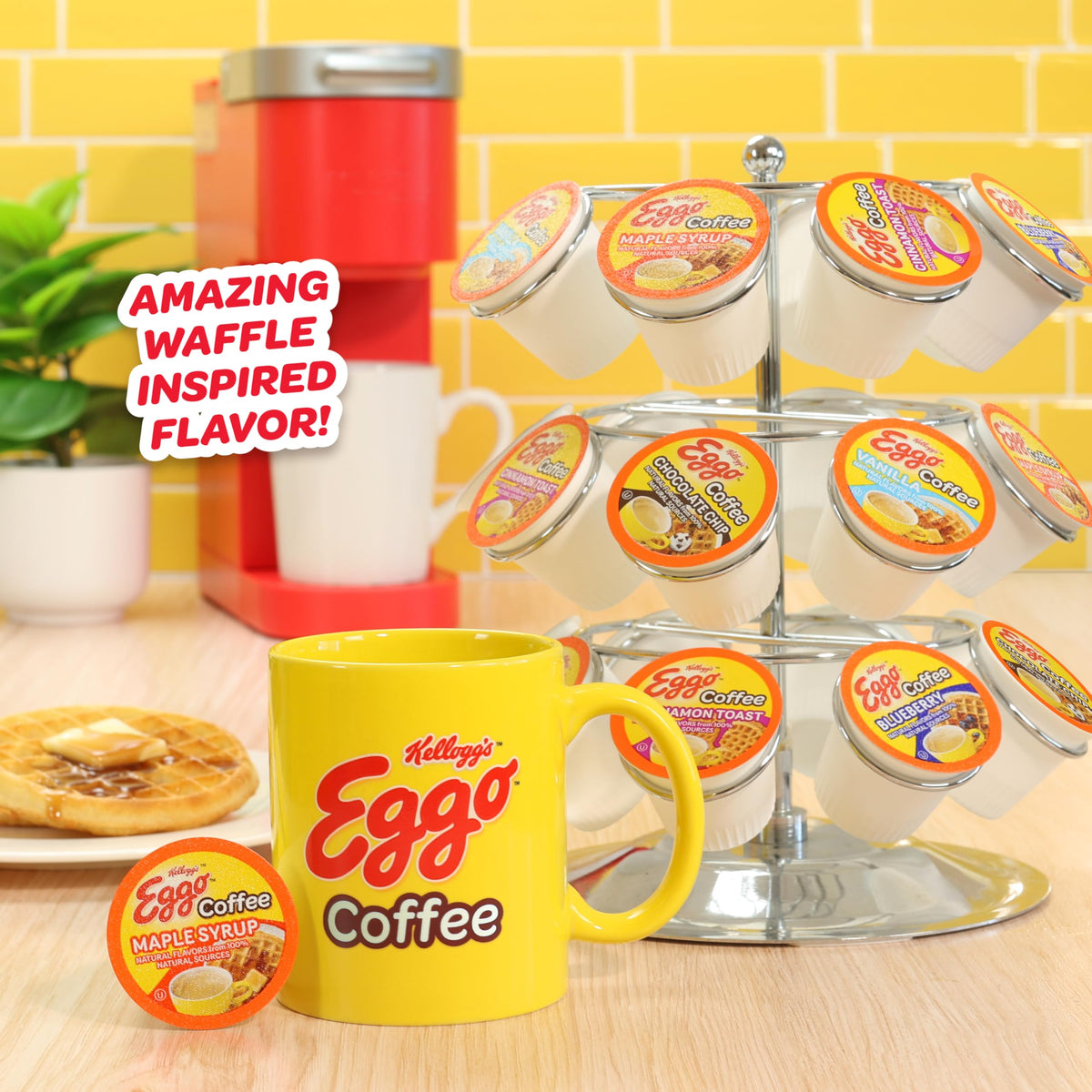 Eggo Maple Syrup Waffle Coffee Pods – Fair Trade, Keurig K-Cup Compatible, 40 Count