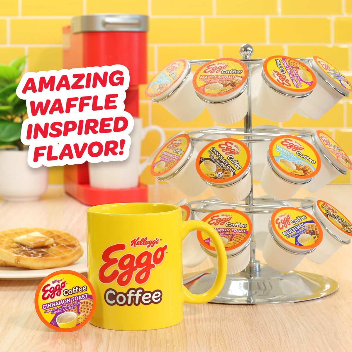 Eggo Beverages Cinnamon Toast Waffle Flavored Coffee Pods – 40 Count, Fair Trade, Keurig K-Cup Compatible
