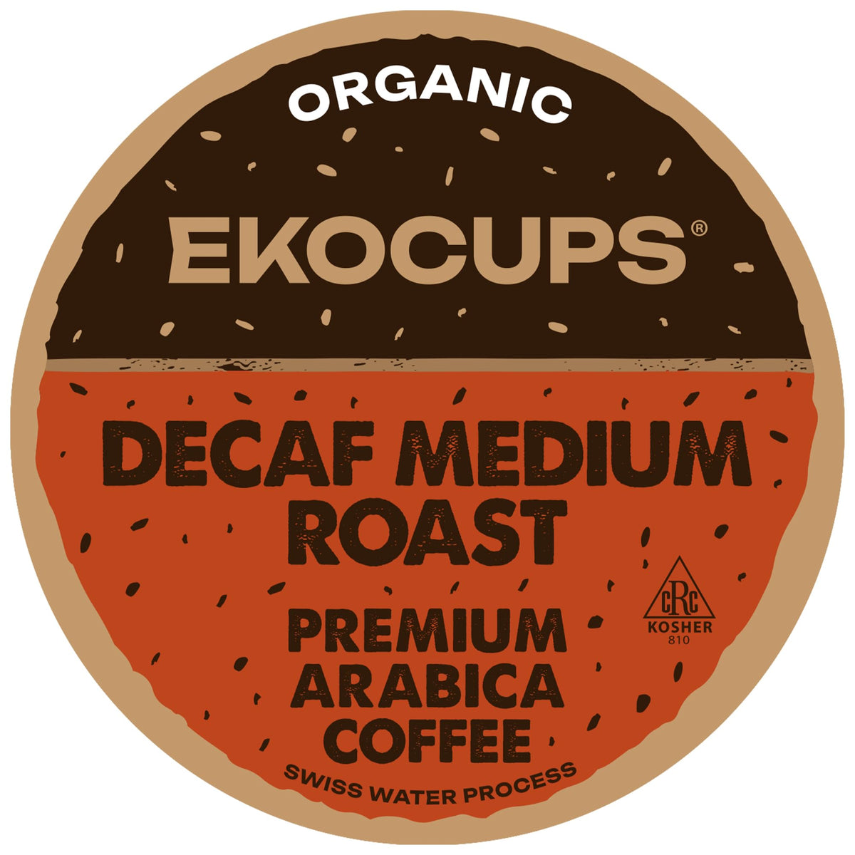 EKOCUPS Organic Swiss Water Decaf Medium Roast Coffee Pods – 30% More Coffee Per Cup, Fair Trade & Recyclable, 40 Count
