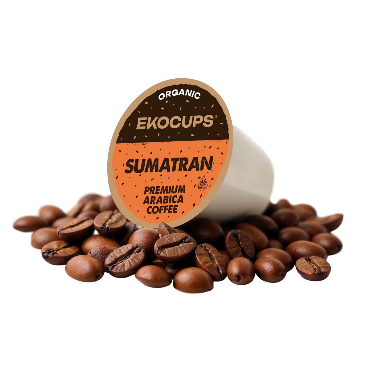 EKOCUPS Organic Sumatra Coffee Pods – 30% More Coffee per Cup, 40 Count | Fair Trade Dark Roast