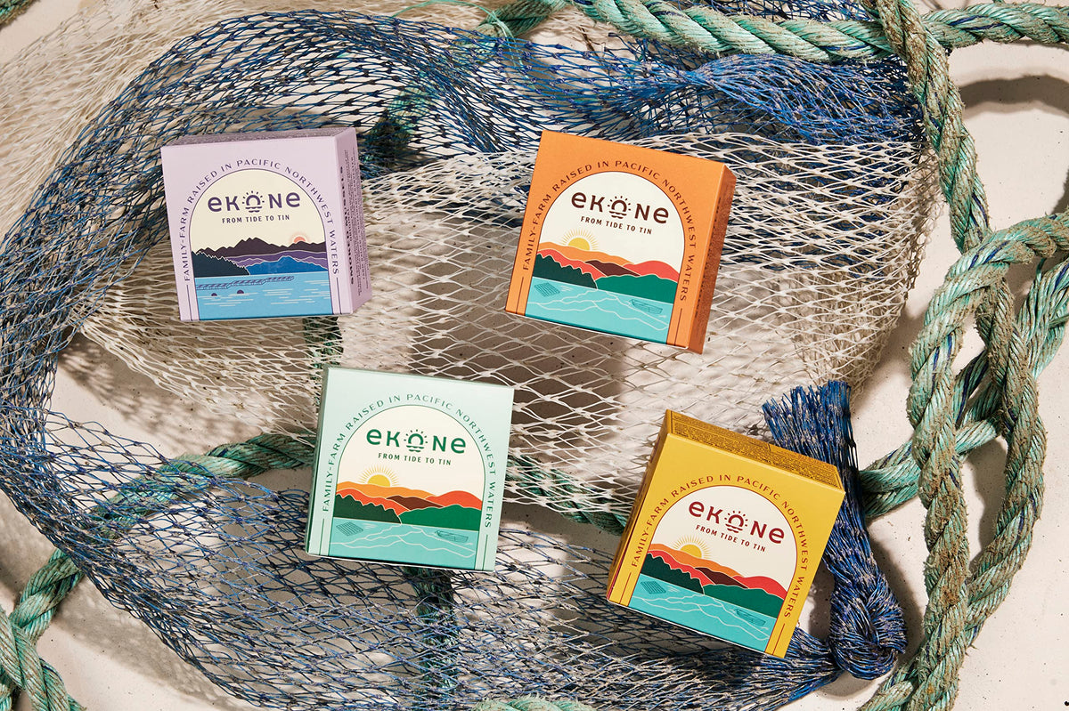 Ekone Premium Tinned Seafood Sampler (4-Pack) – Smoked Oysters & Mussels, USA Made