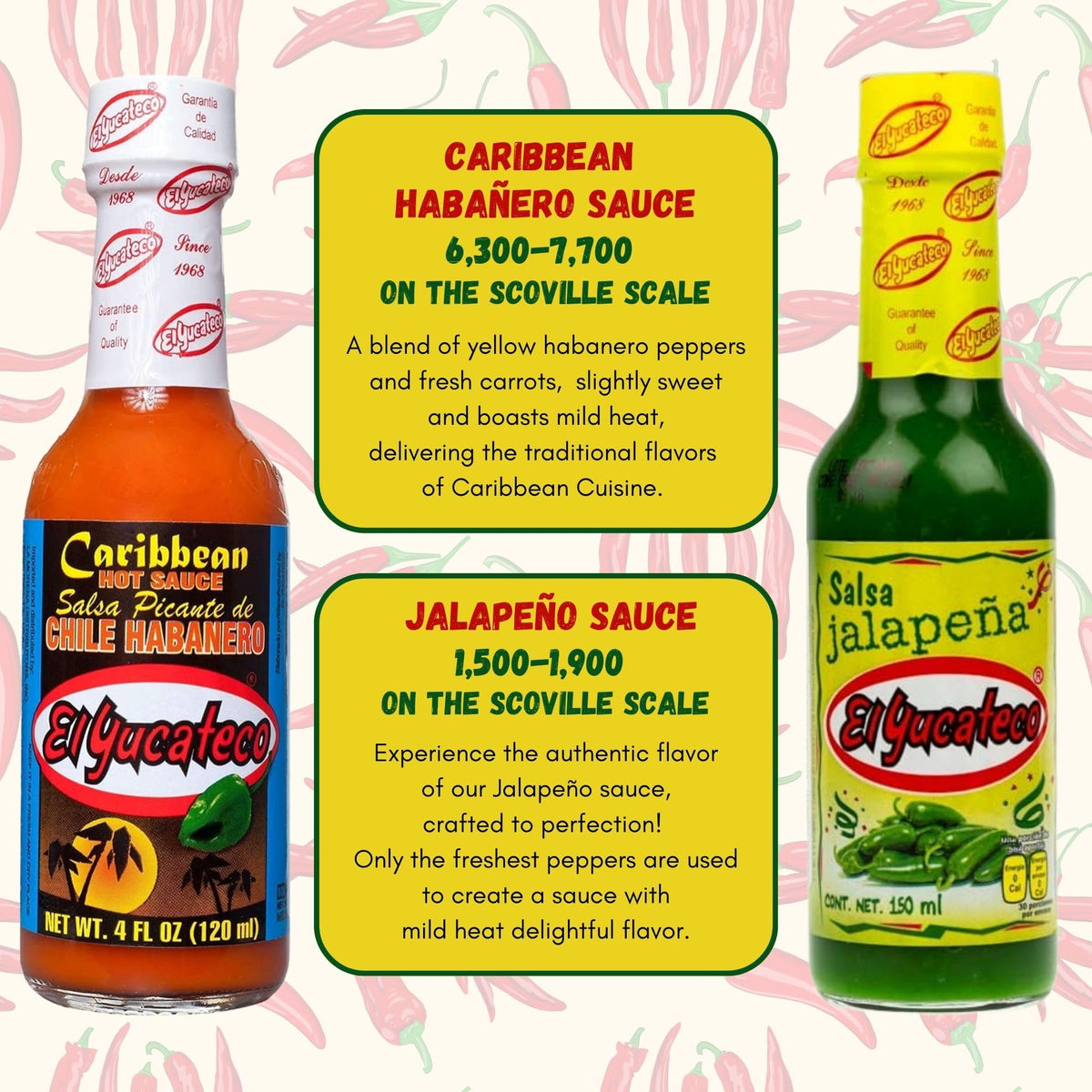 El Yucateco 6 Flavor Hot Sauce Variety Pack | 4 oz & 5 oz Bottles