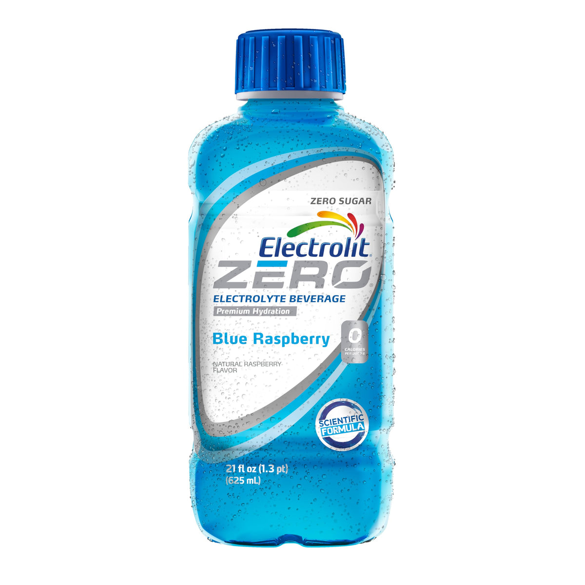 Electrolit Zero Blue Raspberry Electrolyte Beverage — 21 oz Bottle (Pack of 12)