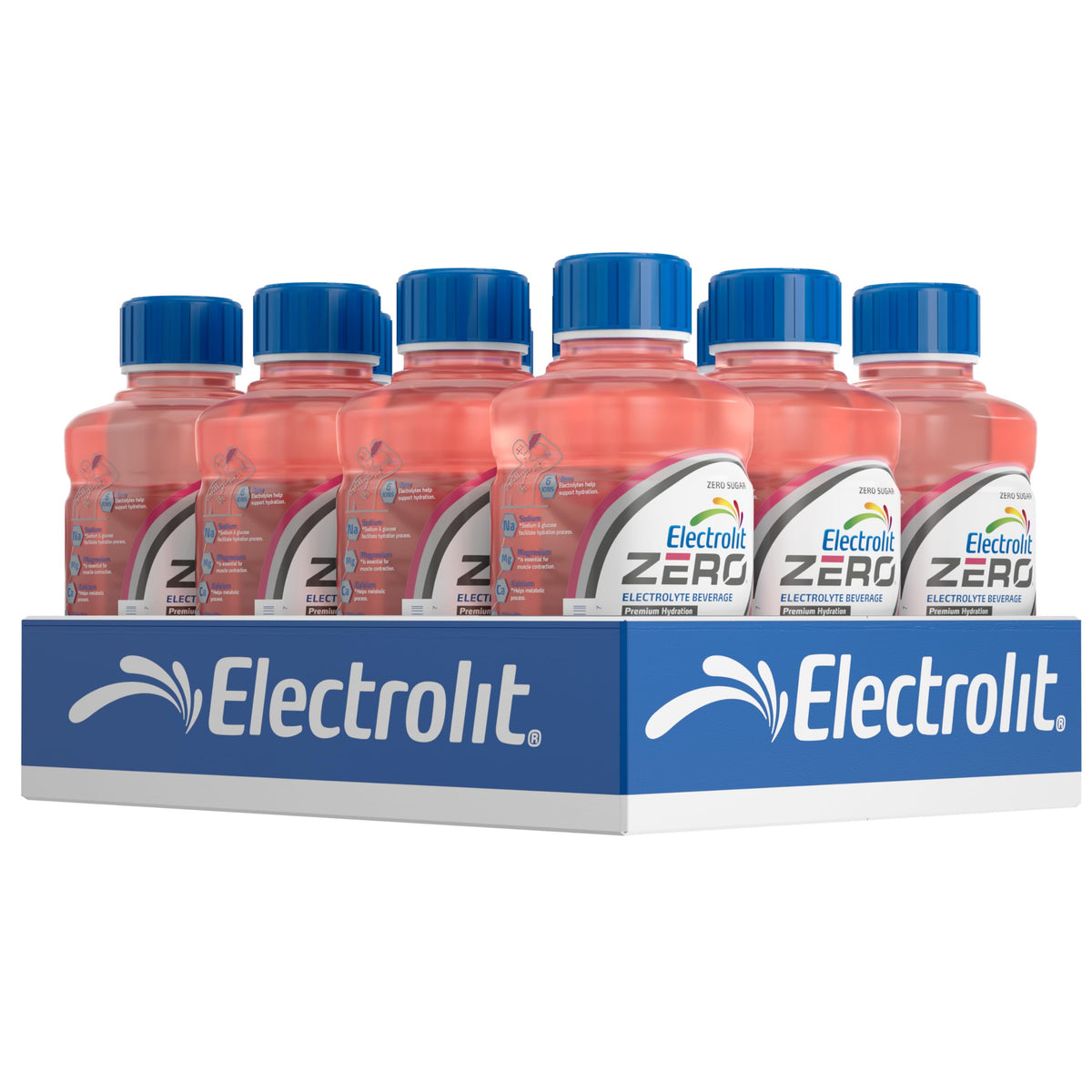 Electrolit Zero Strawberry-Banana Electrolyte Beverage – 21 Fl Oz Bottle Pack of 12