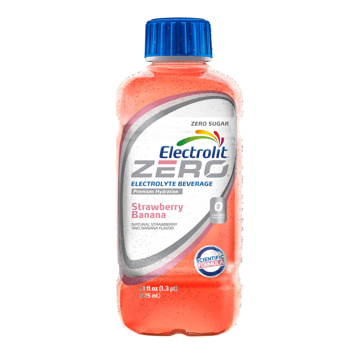 Electrolit Zero Strawberry-Banana Electrolyte Beverage – 21 Fl Oz Bottle Pack of 12