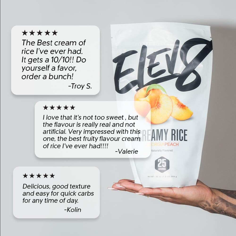 Elev8 Creamy Rice Georgia Peach – 25 Servings | Macro-Friendly, Quick Prep