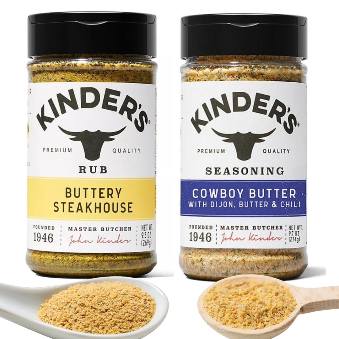 ELI&VAL Kinders Buttery Steakhouse & Cowboy Butter Seasoning Set (2-Pack) – 9.5 oz