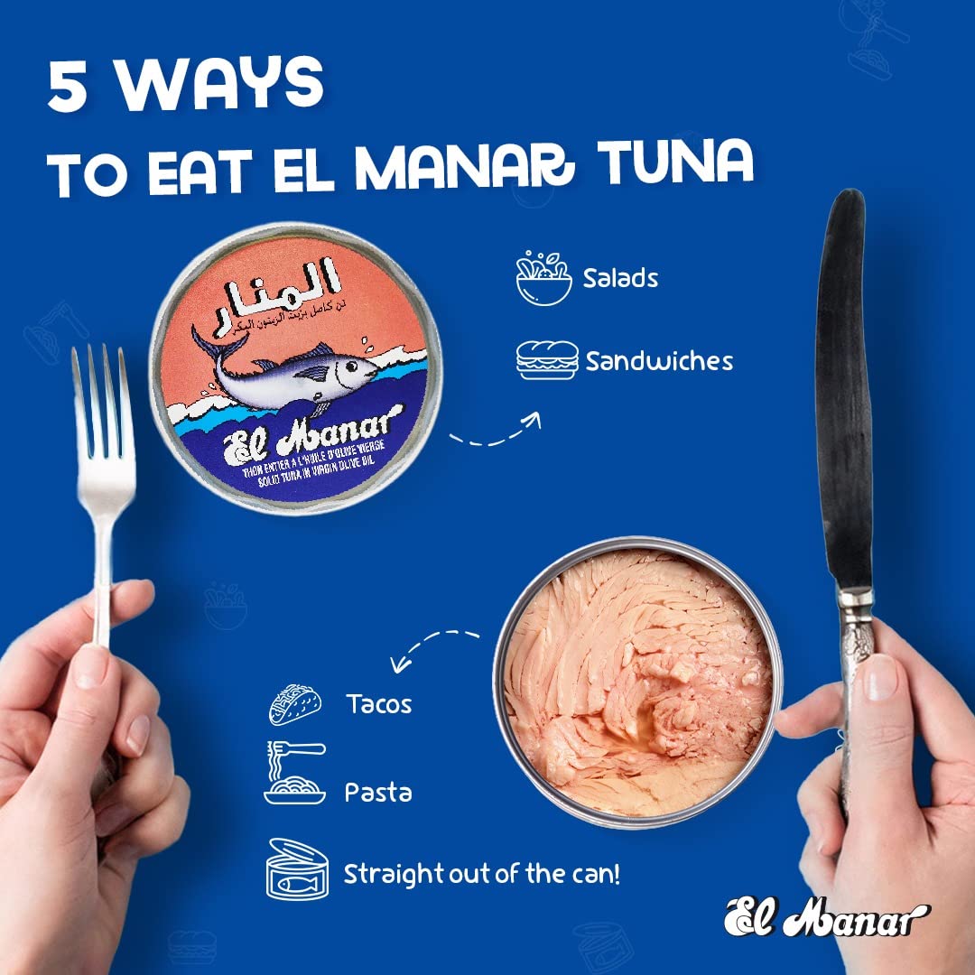 El Manar Solid Tuna in Virgin Olive Oil – Premium Tunisian Canned Tuna (10x160g)
