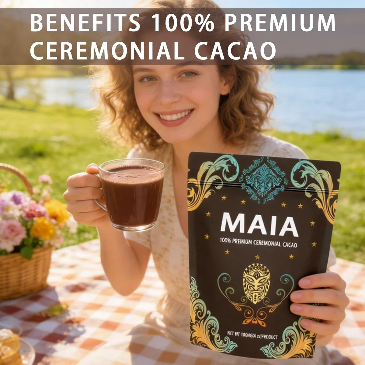 Elunara Maia Ceremonial Cacao Powder — 100% Pure, Zero Sugar, 180g