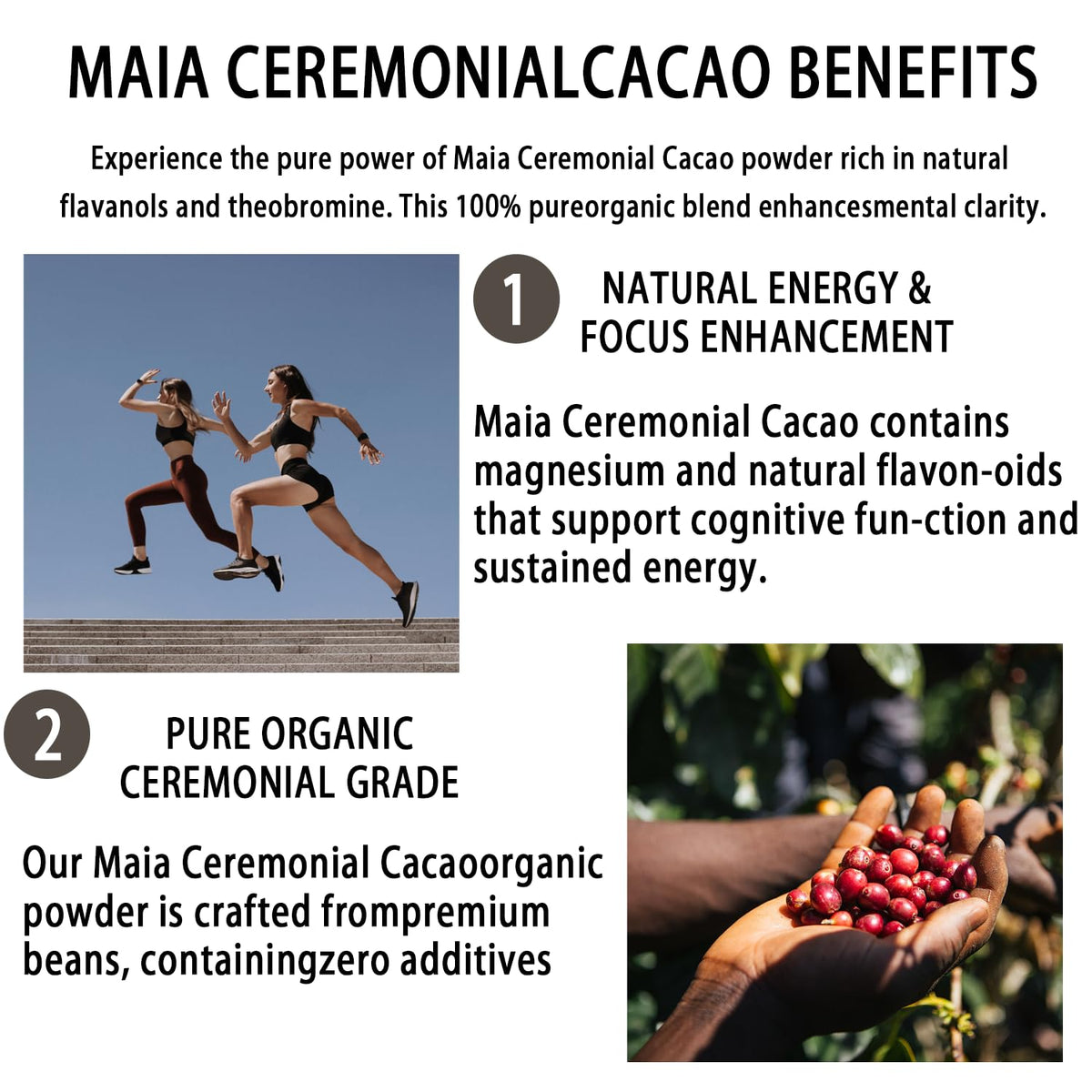 Elunara Maia Ceremonial Cacao Powder — 100% Pure, Zero Sugar, 180g