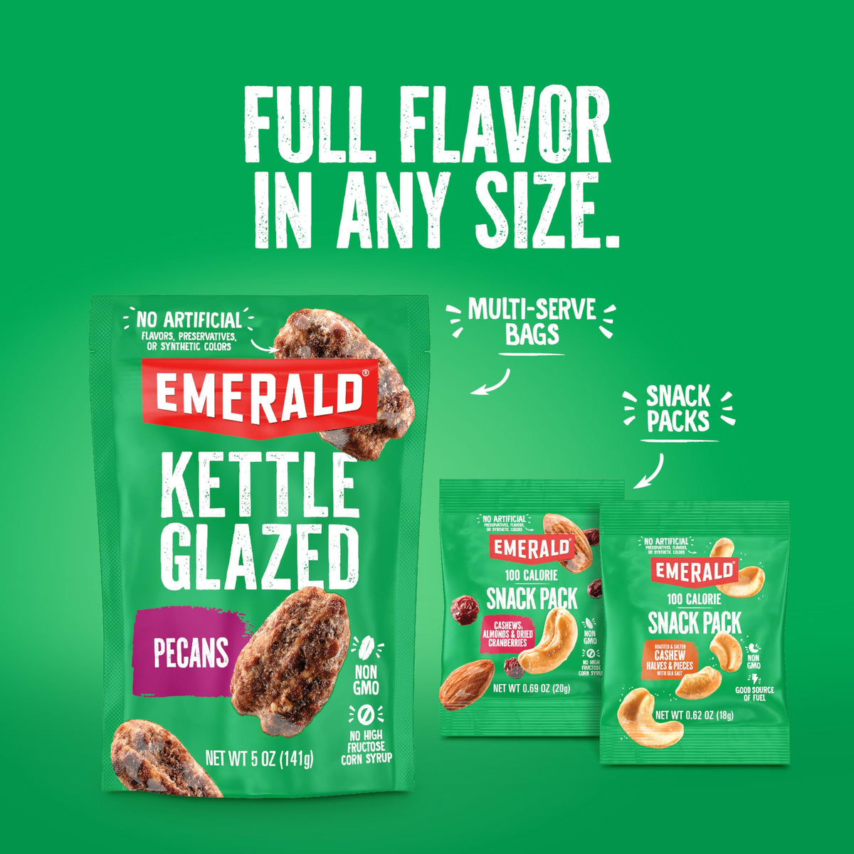 Emerald Roasted & Salted Whole Cashews (1-Pack) – 36oz Resealable Bulk Bag | Kosher, Non-GMO, Plant-Based Protein