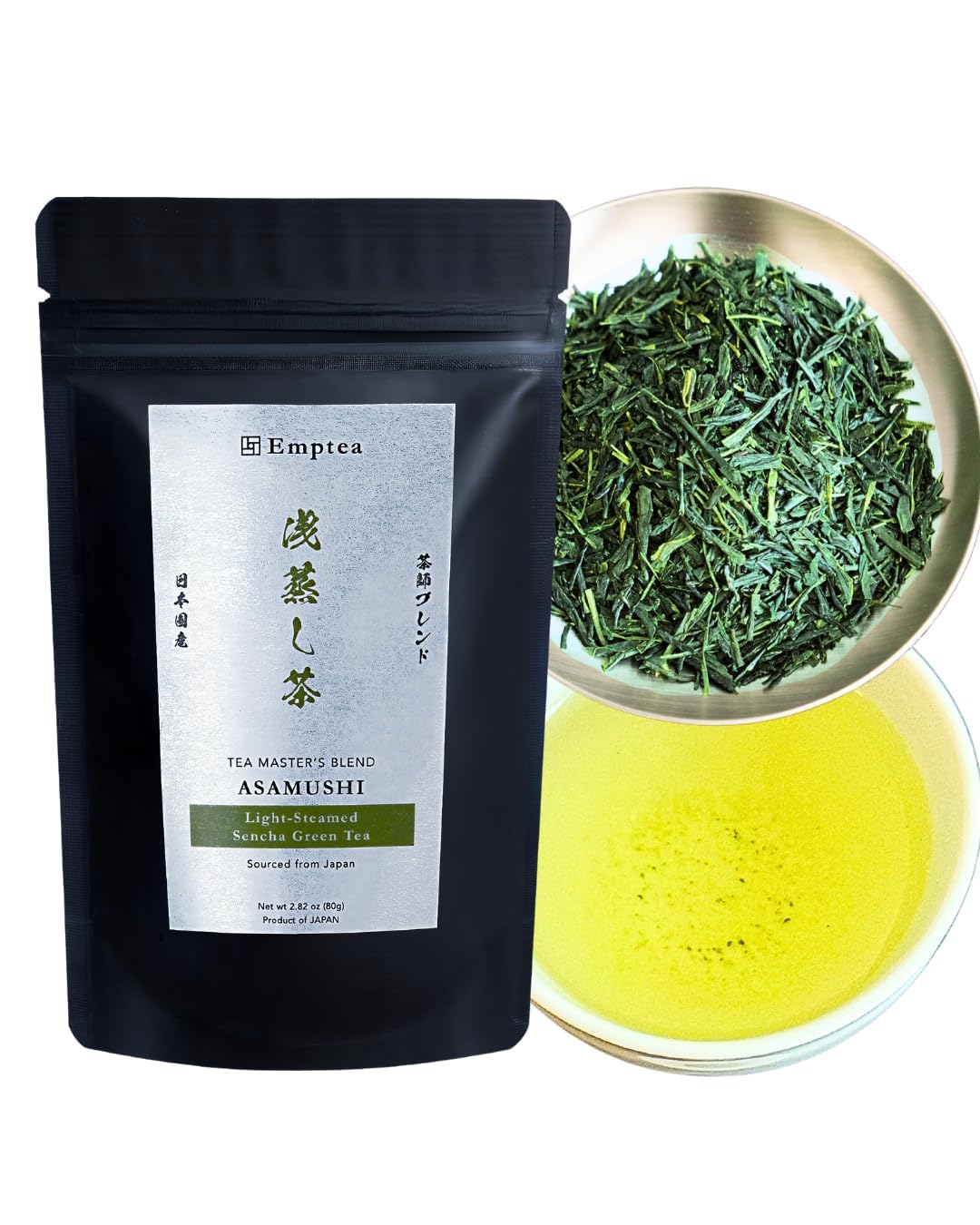 EMPTEA Sencha Loose Leaf Japanese Green Tea (Asamushi First Harvest, Organic) 2.82 oz – Floral, Lightly Steamed