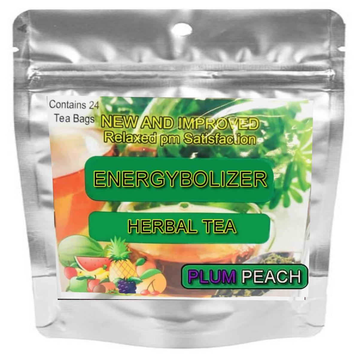 Energybolizer Perfect Weight Herbal Tea (24 Bags) – Plum Peach | Natural Energy & Digestive Support