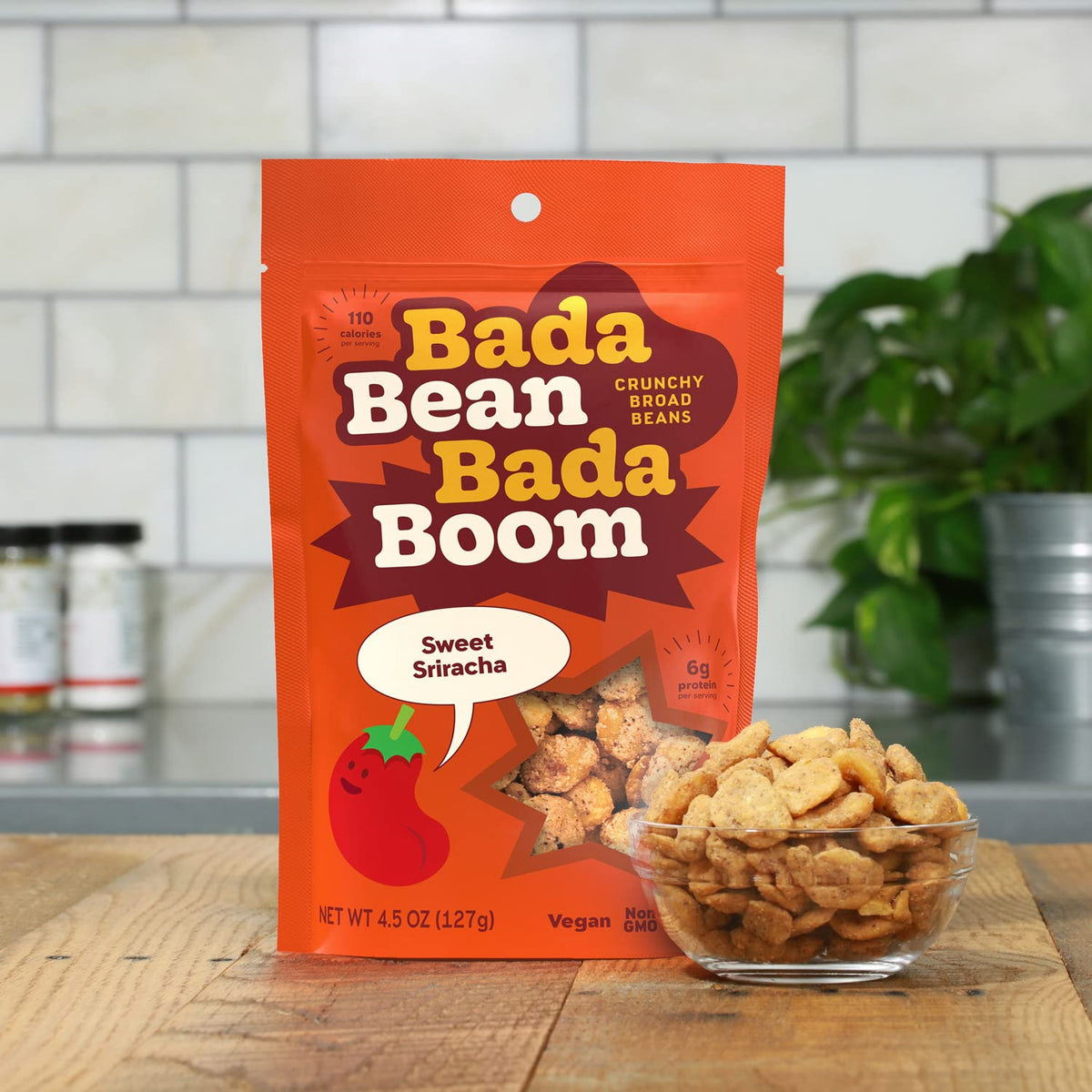 Enlightened Bada Bean Bada Boom – Plant-Based Protein Snacks, Gluten Free, Vegan, 110 Cal per Serving (4.5 oz x6)
