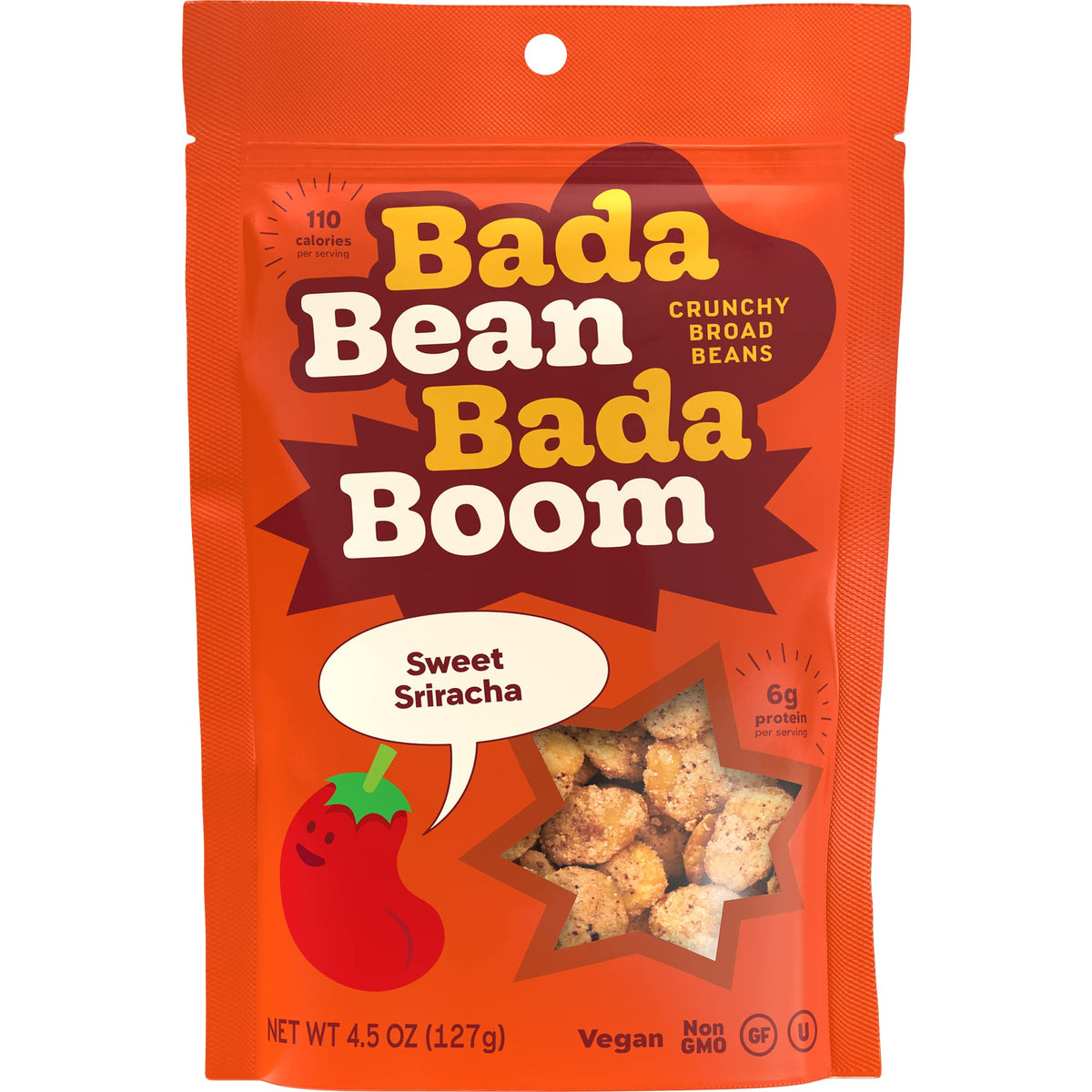 Enlightened Bada Bean Bada Boom – Plant-Based Protein Snacks, Gluten Free, Vegan, 110 Cal per Serving (4.5 oz x6)