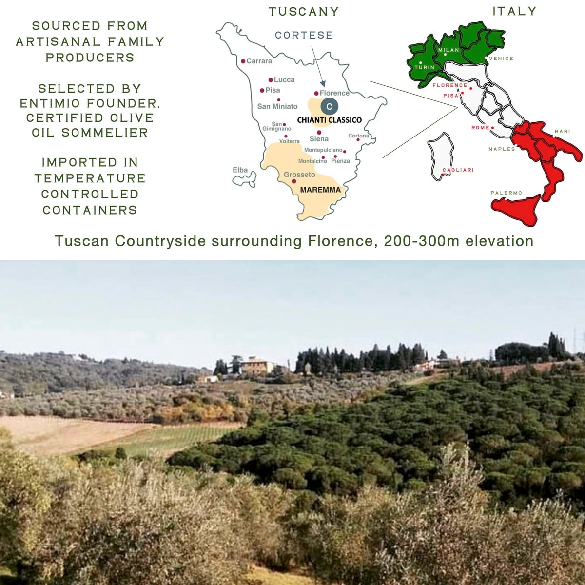 Entimio Cortese Organic Italian EVOO – 800+ mg/kg Polyphenols, 2026 Gold, Early Harvest, 16.9 fl oz