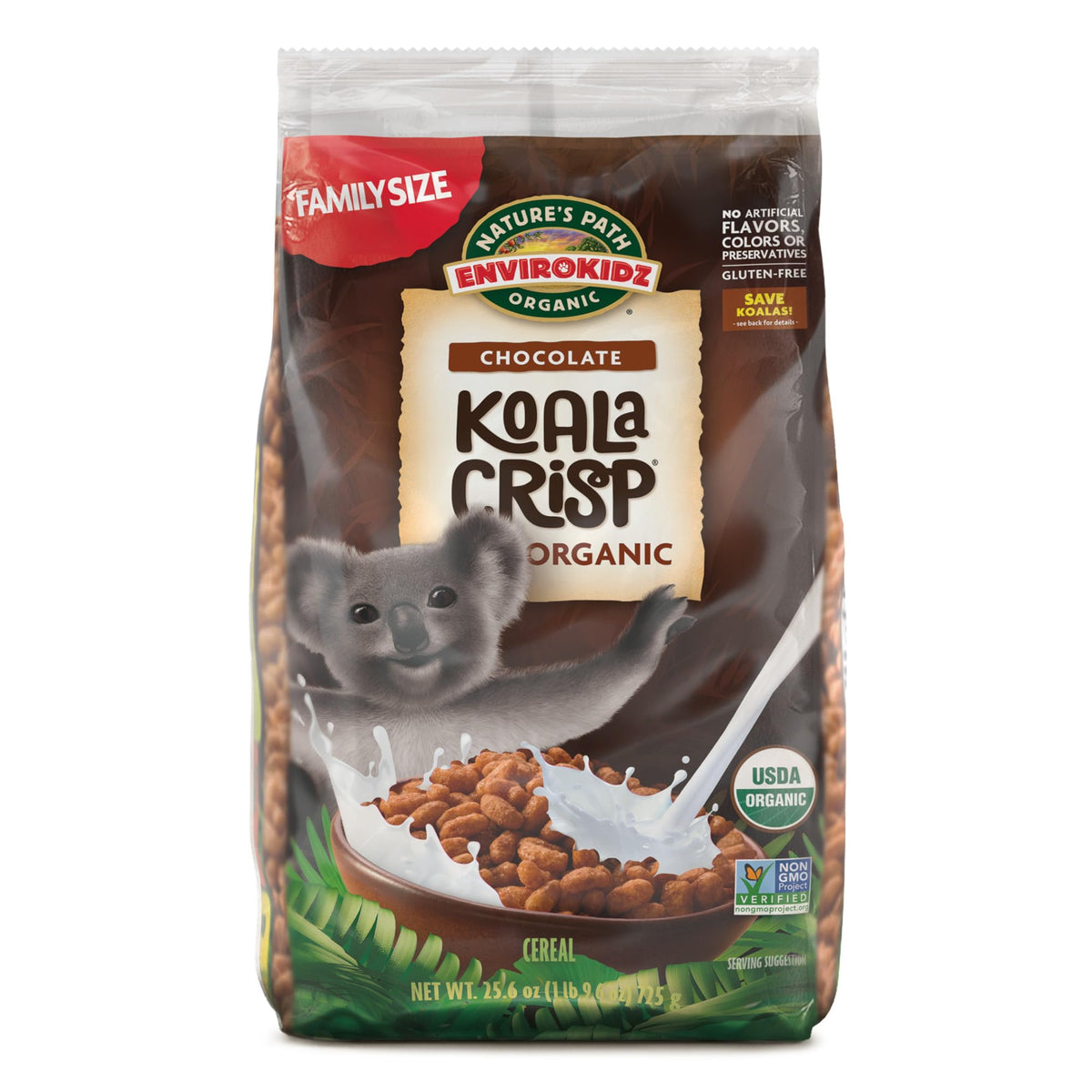 EnviroKidz Organic Koala Crisp Cereal – 25.6 oz Pack of 6, Gluten Free, Non-GMO, Fair Trade, ECO Pac