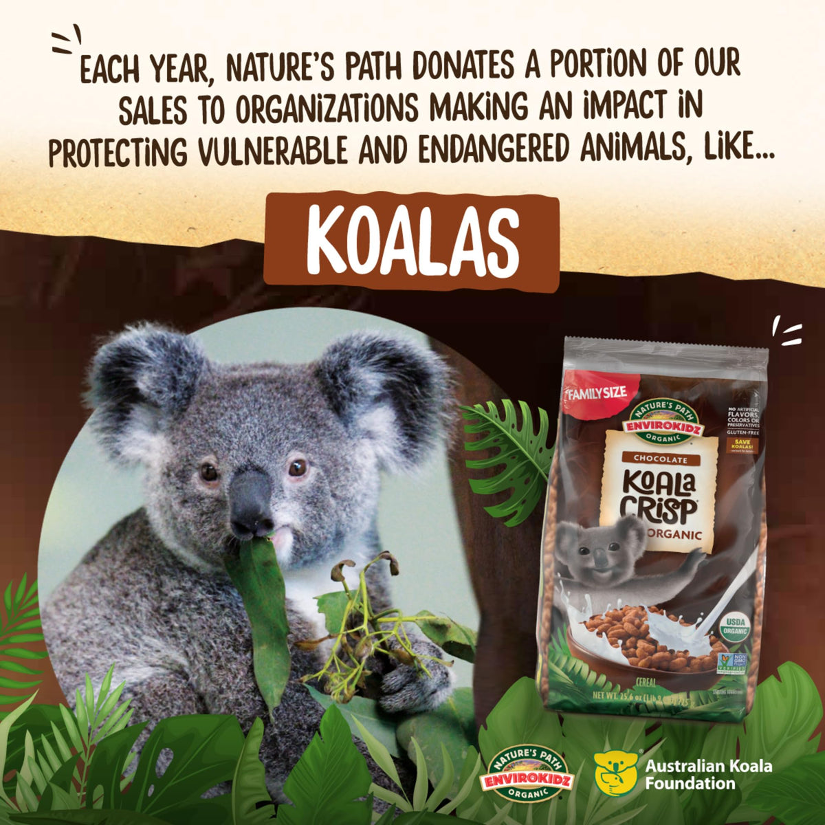 EnviroKidz Organic Koala Crisp Cereal – 25.6 oz Pack of 6, Gluten Free, Non-GMO, Fair Trade, ECO Pac