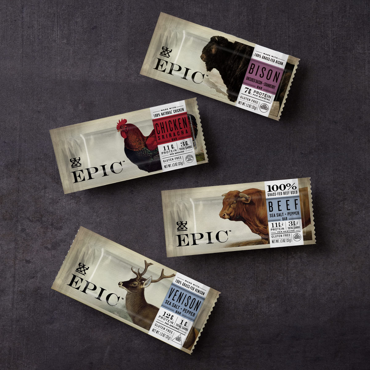 EPIC Bars Chicken Sriracha — 11g Protein, 3g Net Carbs, Gluten Free
