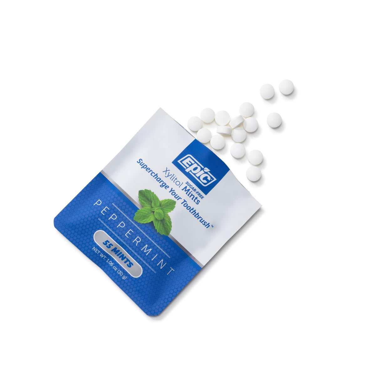 Epic 100% Xylitol Mints – Sugar Free, Aspartame Free, Peppermint (Pack of 5, 55 Pieces)