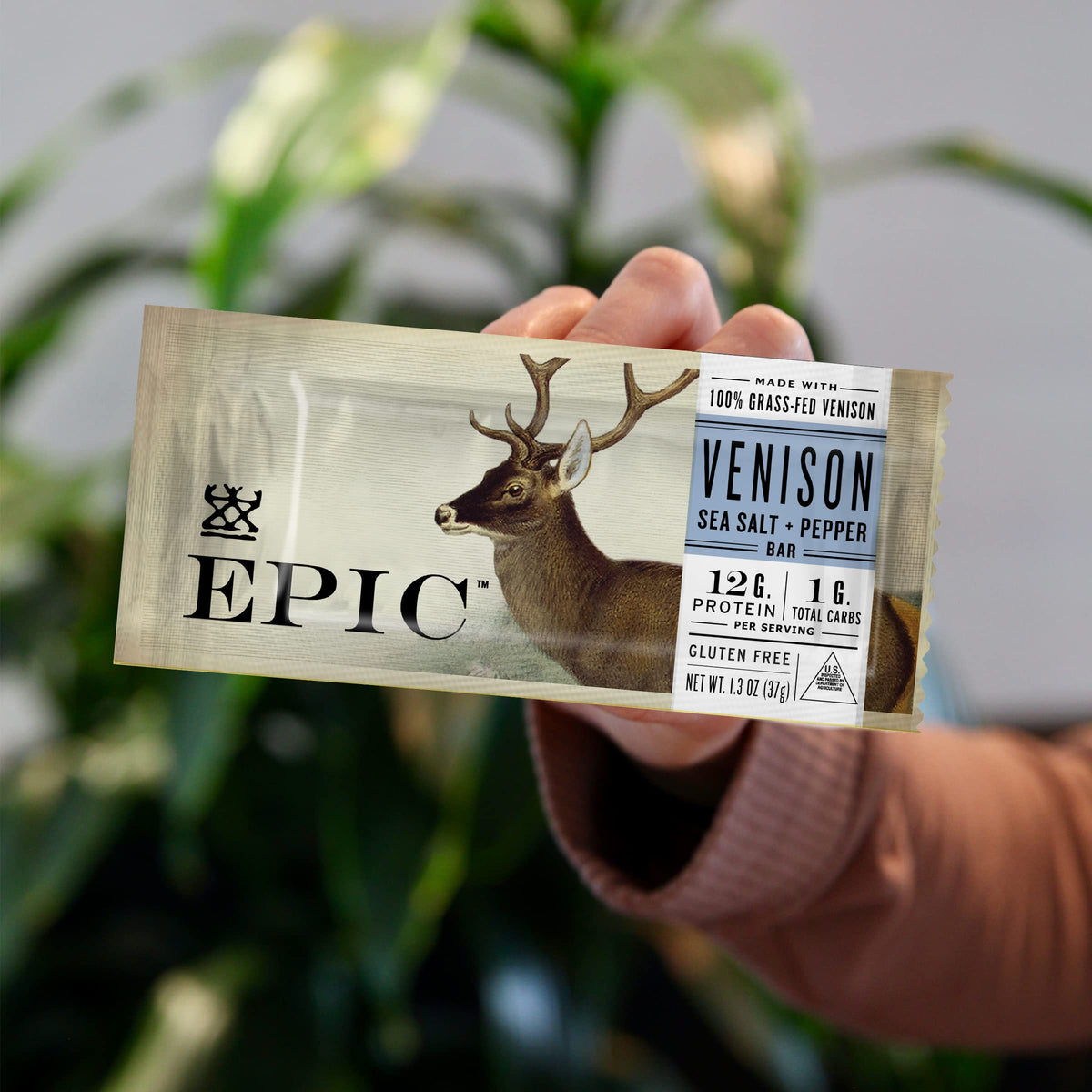 EPIC Venison Sea Salt & Pepper Bars – Keto Friendly, Whole30 Approved, Gluten Free | 12 Bars, 15.6 oz