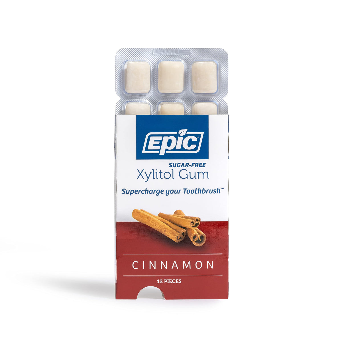Epic 100% Xylitol Cinnamon Chewing Gum – Sugar Free & Aspartame Free (12 Pieces)