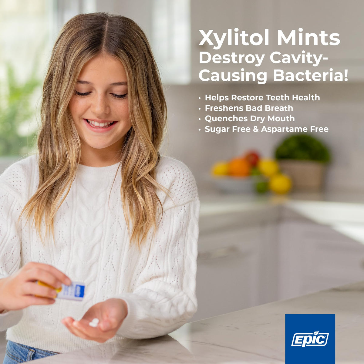 Epic 100% Xylitol Mints – Sugar Free, Aspartame Free, Cinnamon, 55 Pieces (Pack of 5)