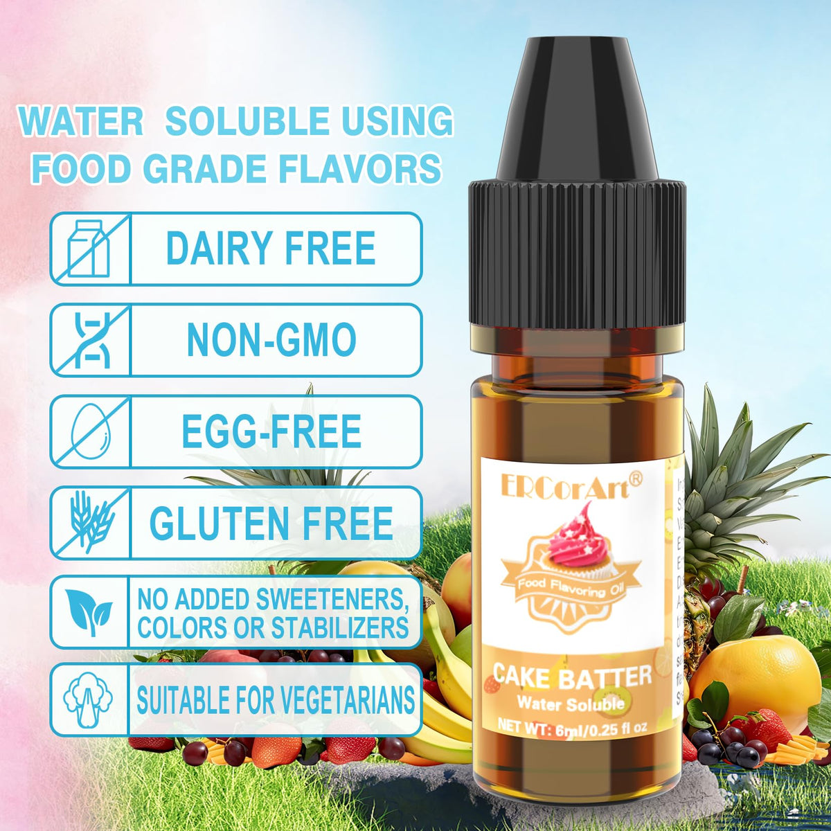 ERCorArt Food Flavoring Oil – 36 Candy Flavors, Lip Gloss & Culinary Use, 0.25 fl oz