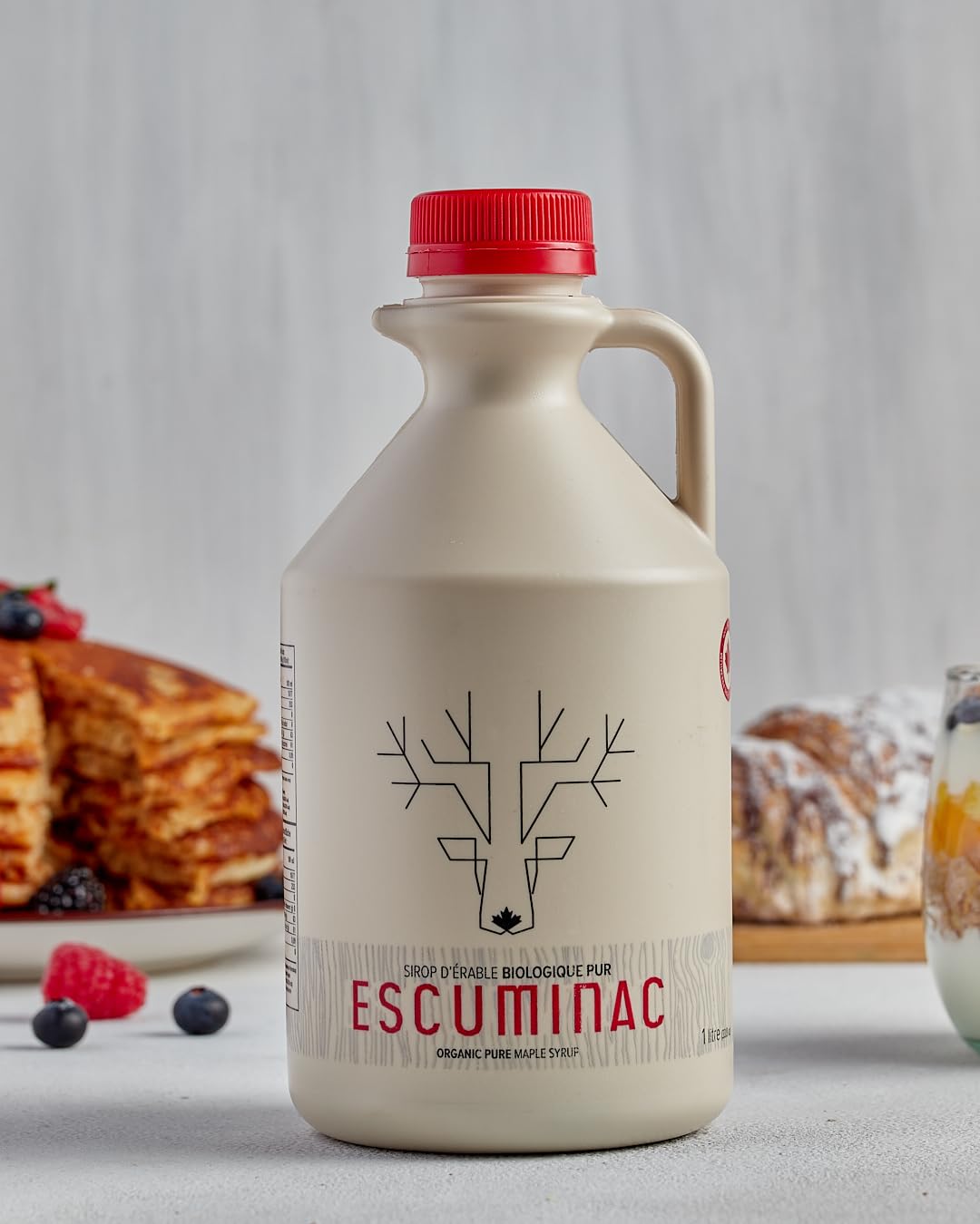 Escuminac Maple Syrup 1L – 100% Pure & Organic, Late Harvest, Dark Robust