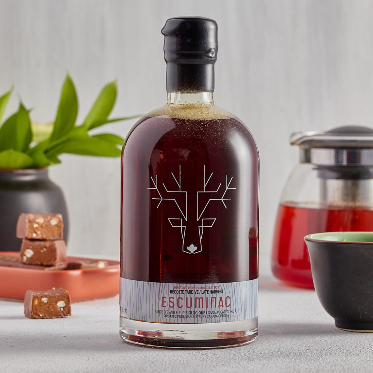 Escuminac Late Harvest Maple Syrup – Organic, Grade A, Dark Robust Flavor | 16.9 oz Glass Bottle | 100% Pure Canadian Syrup